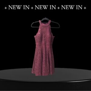 Morgan & Co. Wine Lace Holiday Dress NWT